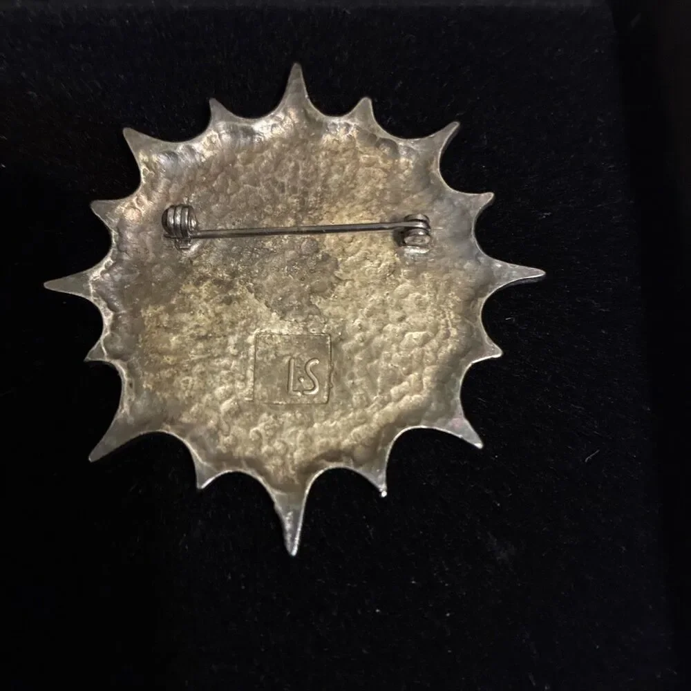 Beautiful Sunburst Brooch By L•S
